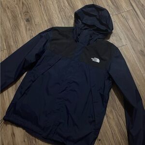 The North Face Black and Navy Raincoat